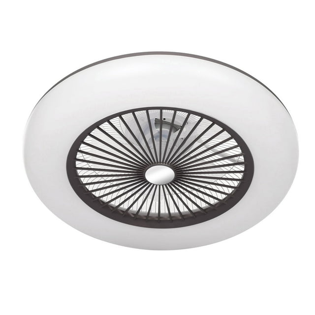 Bluetooth-Enabled LED Ceiling Fan Light with Adjustable Speed and Color, 36W for Living Room and Bedroom, Remote Control Included (Battery Not Included), Brown Finish