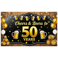 thumbnail image 6 of Black Background Cheers Beers 50 Years Banner Party Supplies Backdrop Decorations for Milestone Birthday Celebrations Anniversary Parties Photo Booth Props Event Decor, 6 of 7