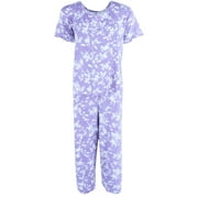 PJ Couture Lightweight Ribbed Tropical Print Pajama Set (Women's Plus)