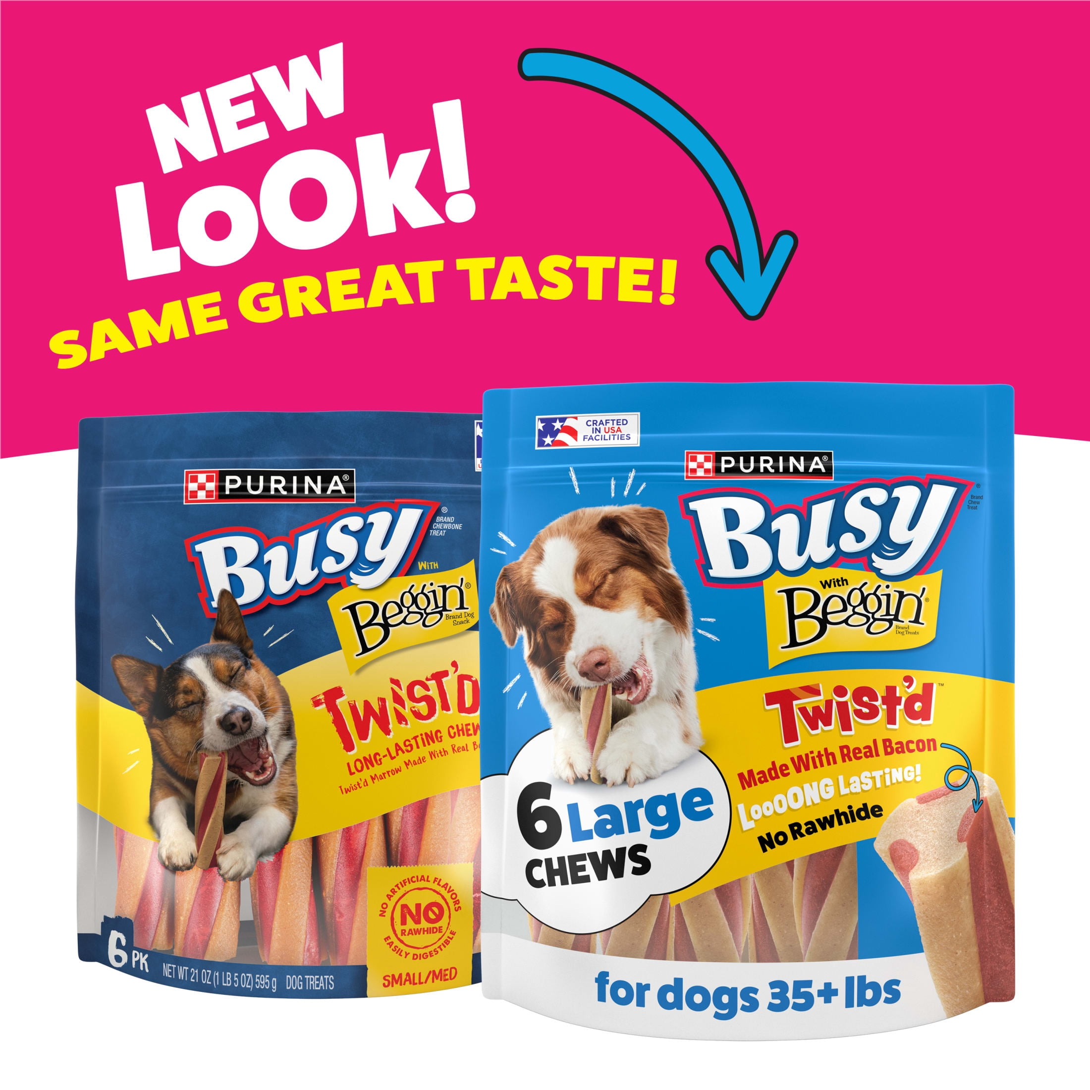 Purina Busy With Beggin' Small/Medium Breed Dog Treats, Twist'd, 6 ct. Pouch
