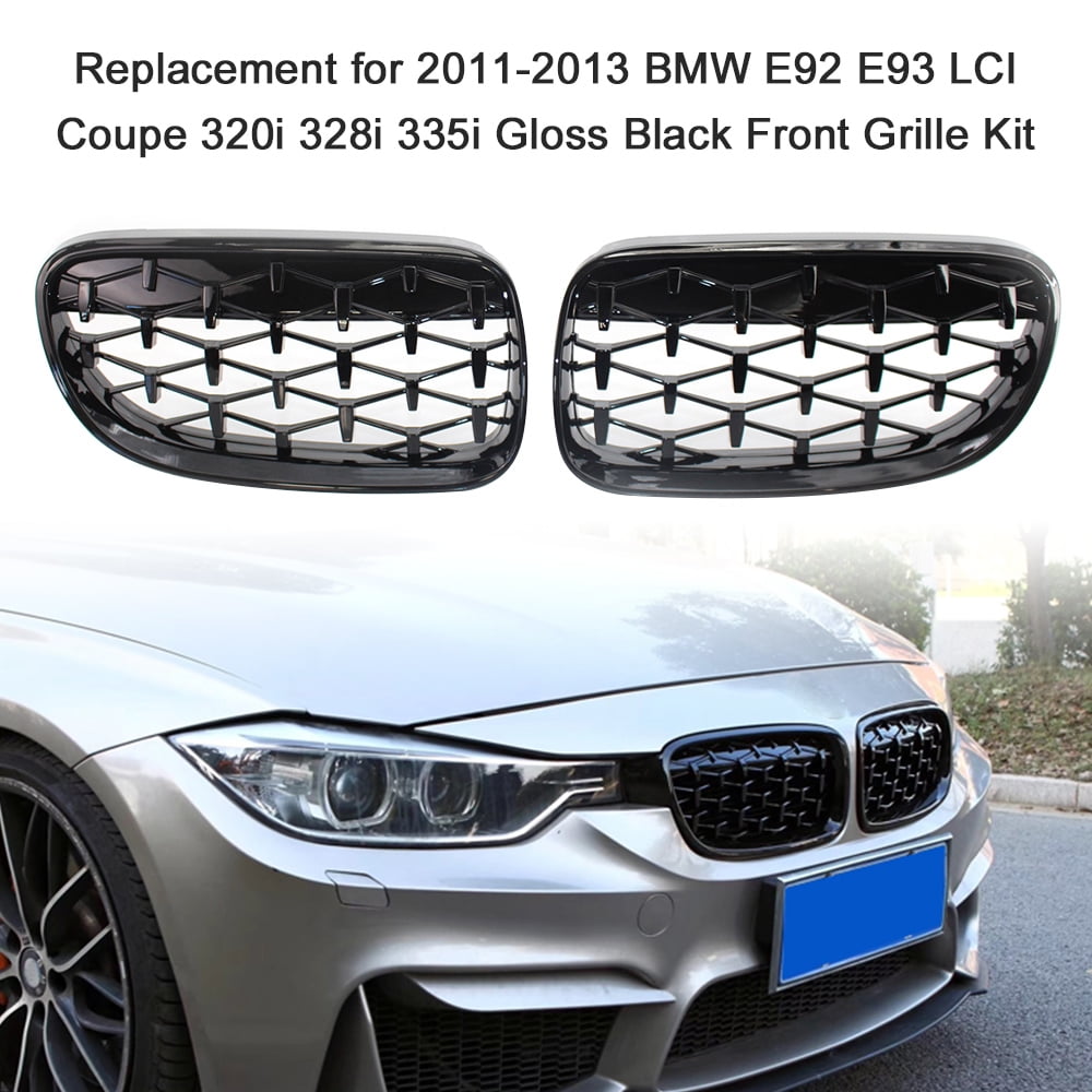 BMW E92/E93 LCI 2011-2013 328i 335i Coupe M Tri Color Gloss Black Front Grille