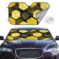 thumbnail image 2 of Fotbe Geometric Pattern with Bee Car Windshield Sunshade | Sun Visor Protector Front Window Shade, Keeps Out UV Rays, Keeps Your Vehicle Cool-Medium, 2 of 7