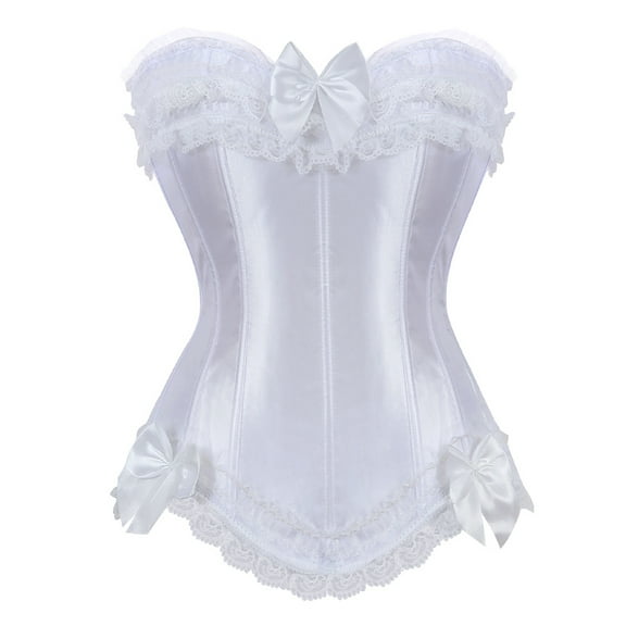 Grebrafan Princess Corset Valentine Party Zipper Bustiers White XXL