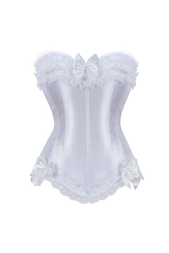 Princess Corset Valentine Party Zipper Bustiers White 4XL
