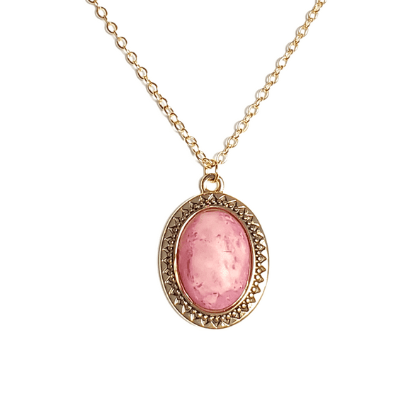 Pink and Red Pendant Necklace