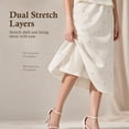 thumbnail image 4 of Alvantor Women's Embellished Midi Skirt, Gathered Pull-On Waist with Stretch Lining, Ivory, 4 of 8