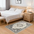 thumbnail image 3 of Uermei 3'x5' Washable Area Rug: Soft Non-Slip Indoor Floor Rug for Bedroom, Office, Dining Room, Entryway, Stain-Resistant Door Mat Throw Carpet for Laundry Foyer - Beige Blue, 3 of 12