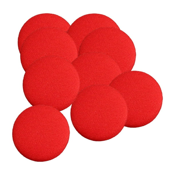 10 botones redondos de tela con vástago para prendas de vestir Rojo
