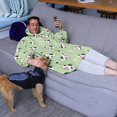 thumbnail image 3 of Wearable Oversized Blanket,Green Cow Heart Pattern Wearable Blanket Hoodie for Adults,Cozy Hooded Blankets with Super Pockets,Super Warm Fuzzy Pullover for Women & Men, 3 of 6
