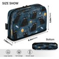 thumbnail image 3 of Standing Pencil Case with Base Large Capacity Stationery Pouch Pen Bag with Zipper for Women Men Black Cats and Mystical Symbols, 3 of 7
