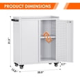 thumbnail image 5 of AOBABO Metal Storage Cabinet with Wheels,Lockable Storage Cabinet with 2 Adjustable Shelves,Metal Utility Cabinet for Garage,31.5 Inches,Assembly Required,White, 5 of 10