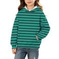 thumbnail image 2 of PureCasa Girls' Sweatshirts 3-14 Years Pullover Hoodie Long Sleeve Drawstring Oversized Street Sweatshirts with Pocket, 2 of 9