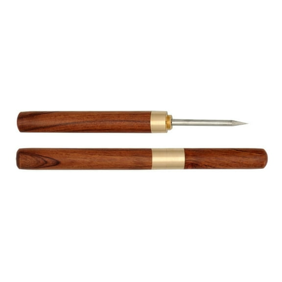LIANXUE Leather Hole Punching Awl Wood Handle Leather Punching Awl with Protective Lid For Leather Craft Punching Stitching