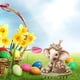 thumbnail image 5 of Huevos y conejitos de Pascua de colores insertados en el suelo, 5 of 7