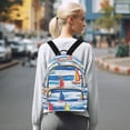 thumbnail image 7 of FORMRS Mini Backpack Purse for Women Quilted Travel Daypack Casual Shoulder Bag, Orange Sailboats, 7 of 7