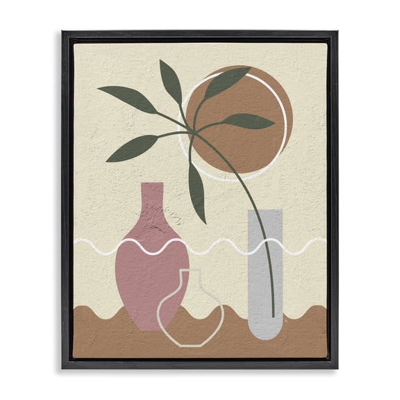 Stupell Industries Eclectic Boho Vase Still Life Black Floating Frame Canvas Art, 25 x 31, by Martina Pavlova