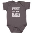 thumbnail image 3 of Inktastic Raised in a Barn in White Boys or Girls Baby Bodysuit, 3 of 5