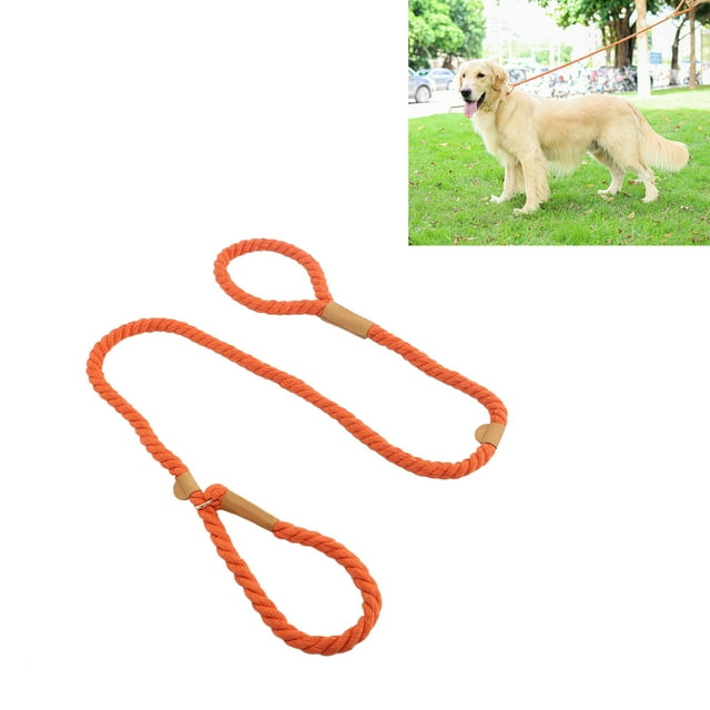 Dog Rope Leash, 5.6ft Length Elastic Long Dog Leash Round Rope Comfortable Lightweight Cotton Rope For Training Grey,Dark Green,Orange Red