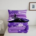 thumbnail image 4 of American Flag Comforter Set Camo Aircraft Bedding Vintage Retro Stars And Stripes Bedding Sets, Airplane Army Force Theme Duvet Set With 1 Pillowcase, Purple, 4 of 6