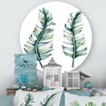 thumbnail image 2 of Designart 'Duo of Tropical Leaves On White' Farmhouse Circle Metal Wall Art 23x23 - Disc of 23, 2 of 5