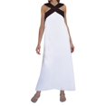 thumbnail image 1 of Robes d'Été Élégantes Col Ouvert Dos Soirée Longueurs Longues Grande Taille Robe Blanche L, 1 of 4