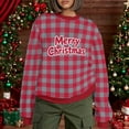 thumbnail image 3 of Yteetum Christmas Crewneck Sweartshirts for Women Oversize Merry Christmas Plaid Raglan Letter Print Fleece-Lined Pullover Hoodless Sweatshirts Top Womens Round Neck Sports Xmas Holiday Sweatshirts, 3 of 9