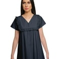 thumbnail image 4 of Moomaya Cotton Lace Neckline Sleepwear For Ladies V-Neck Solid Nightdress, 4 of 6