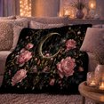 thumbnail image 6 of Gold Crescent Moon Altar Black Candles Pink Peonies, Mystical Celestial Art Scene, Warm Flannel Blanket for Sunroom and Reading Nook, Celestial Art Lovers Valentine's Day Gift, Fantasy Home Decor, 6 of 9