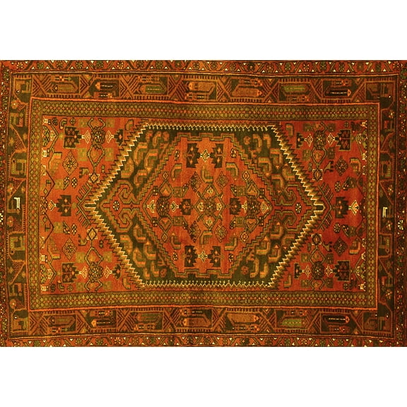 Ahgly Company Indoor Rectangle Persian Yellow Traditional Area Rugs, 5' x 7'