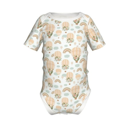 

Junzan Air Balloon and Flower Print Short-Sleeve Baby Climbing Clothes Bodysuits for Infant One-Piece for Baby Boys & Girls Baby Clothes Baby Romper with Snap Closure-18 Months