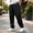 A_ Black, variant on BVnarty Men's Solid Urban Street Cargo Pants Elastic Waist Fixed Drawstring Multi Pocket Loose Fit Long Trousers for Trendy Daily Casual Look Black M
