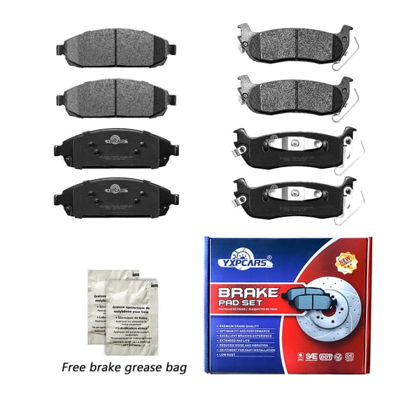 Front & Rear Ceramic Brake Pads for 2005-2010 Jeep Commander Grand Cherokee