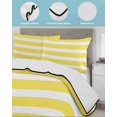 thumbnail image 4 of Yellow Striped Twin Size Down Alternative Comforter, Lightweight Comforter Quilt Bedding Set with Pillow Shams Modern Simple Monochrome Geometric White All Seasons Bed Comforter Duvet Insert 68"x86", 4 of 7