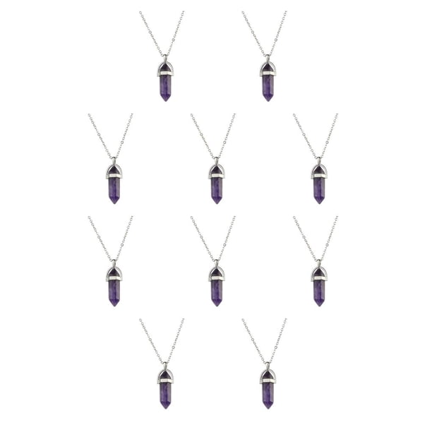 sweethay Hexágono columna encanto joyería vacaciones colgantes colgantes cristal encantos artesanía decoraciones púrpura oscuro Morado oscuro 10piezas sweethay CBP468320