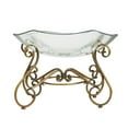 thumbnail image 6 of DecMode 21" x 14" Clear Glass Kitchen Serving Bowl with Gold Metal Scroll Base, 1-Piece, 6 of 11