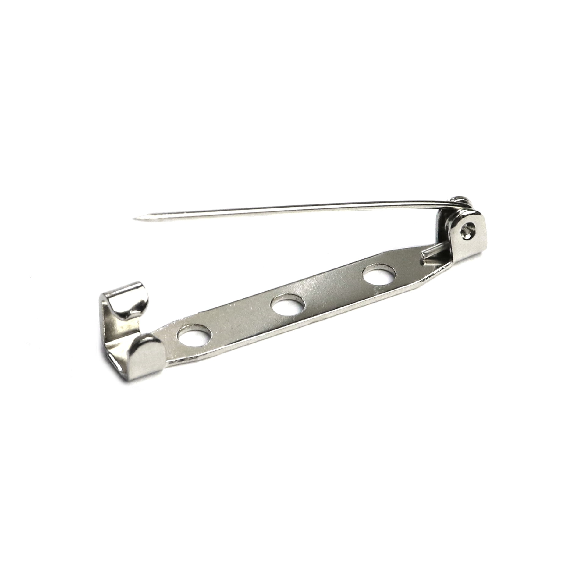 500 Pcs Silver Tone Brooch Pin Backs Clasp 1.5 inch (38mm) Bar Pins  Findings 3 Holes Safety Pins for Badge Insignia, Citation Bars, Making  Corsage