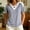 Blue, variant on Women's Tops Short-Sleeve V-Neck Striped Color-Block Top with Fashion-Forward Design Red Size L