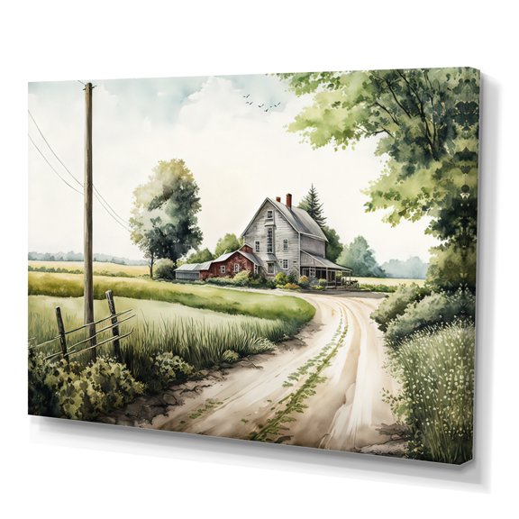 Designart Beautiful Barn In Spring V Canvas Wall Art