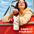 thumbnail image 3 of Sidagar 25 fl oz Stainless Steel Insulated Water Bottle with Handle, Leakproof Straw Lid, Red Cherry, 3 of 11