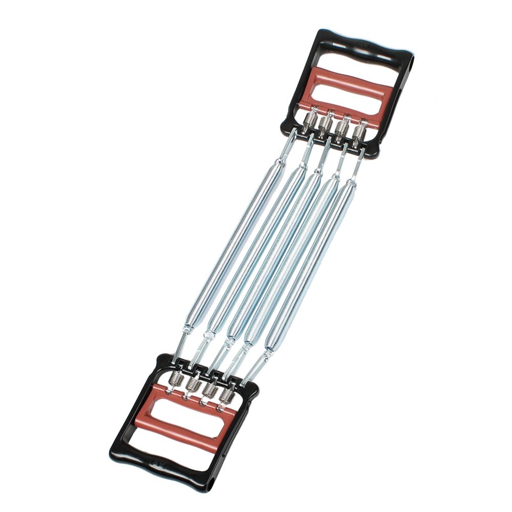 Fitness Exercise 4 Springs Chest Expander Silver Tone
