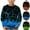 Blue, variant on Hpgjzj Kids Cool Flame Printed Tee Shirts - Loose Crewneck Long Sleeve Tops for Boys and Girls Trendy Pullover Cute T-Shirt