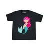 Inktastic Cute Little Mermaid, Pink Hair, Purple Sea Star Youth T-Shirt