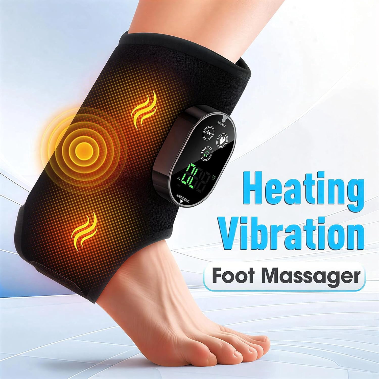 2026 Upgraded Cordless Foot Massager for Neuropathy, Heated & Vibrating Ankle Wrap with 6 Heat Levels & 3 Modes, 3000mAh Rechargeable Battery, Flexible Fit for Pain Relief & Circulation