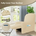thumbnail image 5 of Recliner Sofa Slipcover, Four Piece High Stretchy Reclining Chair Cover, Machine Washable Spandex Jacquard Fabric, Bottom Elastic Easy to Install, 5 of 8