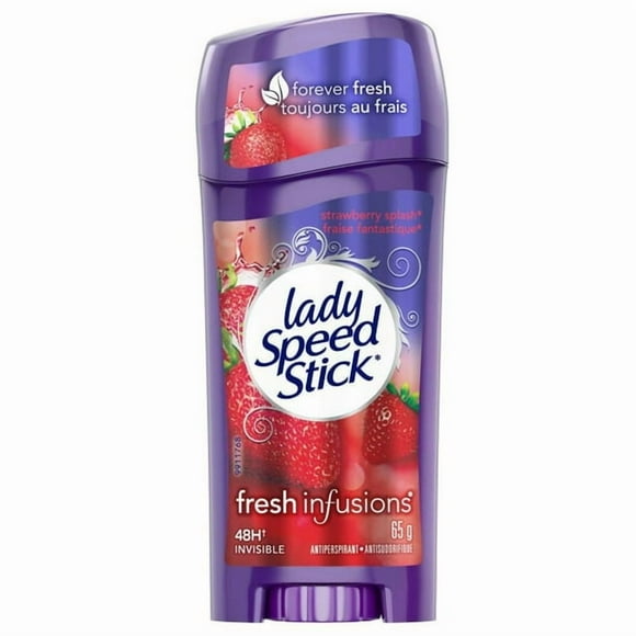 Lady Speed Stick Antisudorifique Déodorant, Infusions Fraîches, Éclat de Fraise, 65 g
