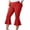 Red, variant on cocolona Womens Summer Plus Size Capri Leggings Stretch Wide Leg Workout Gym Yoga Pants Casual Slim Solid Color Cropped Trousers