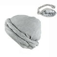 thumbnail image 1 of pstuiky Turbante para hombre, gorro trenzado con forro de satén, preatado, para dormir (circunferencia de cabeza aplicable: 60-62 cm / 23,62-24,41 pulgadas)., 1 of 5