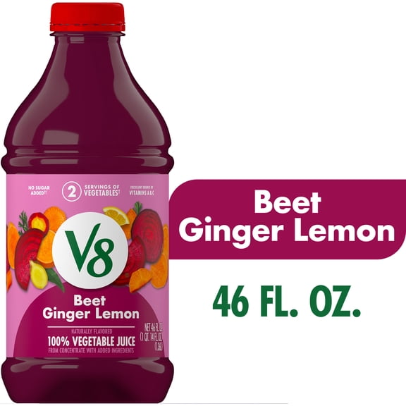 V8 Beet Ginger Lemon 100% Vegetable Juice, 46 fl oz Bottle