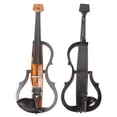 thumbnail image 4 of Violon Électrique Taille Complète, Violon Silencieux Réglable avec Prise Intégrée Grain de Bois Couleur Foncée pour Production Musicale, 4 of 8