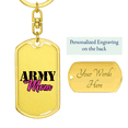 thumbnail image 3 of Military Mom Swivel Keychain Dog Tag Stainless Steel or 18k Gold, 3 of 10